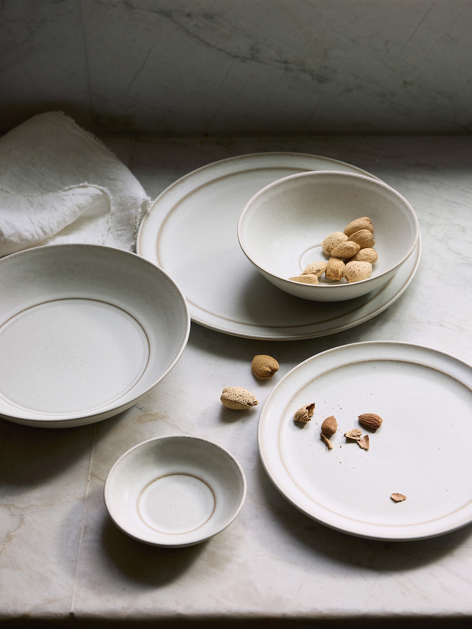 Elevated table setting with complete Standard Affair dinnerware collection