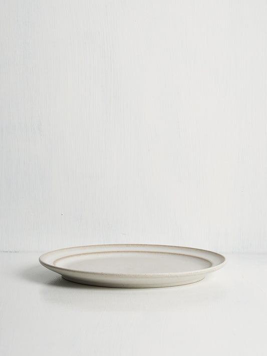 Designer ceramic lunch or salad plate with cream semi-matte finish